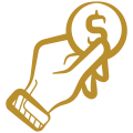 hand holding a dollar sign icon