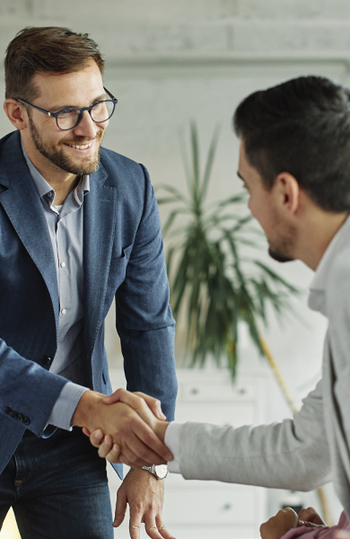 2 men shaking hands