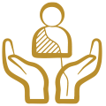 2 hands holding a person icon