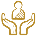 2 hands holding a person icon