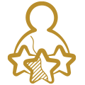 person with stars icon