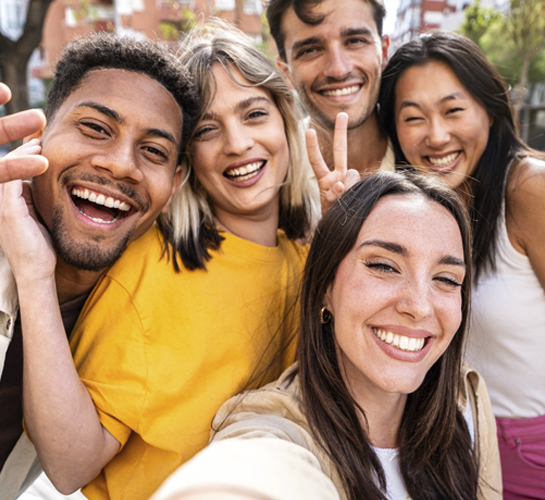 group of people smiling