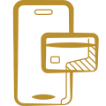 mobile phone and card icon