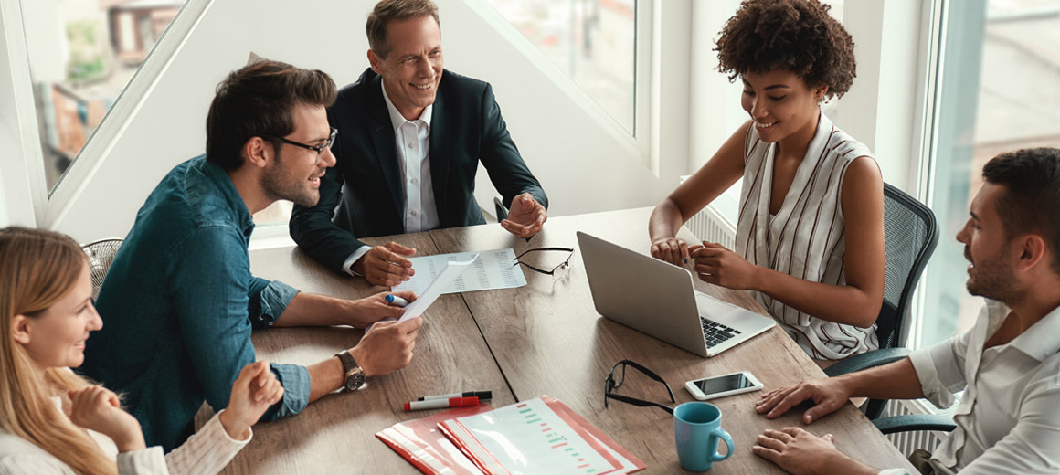 group of people at a work table